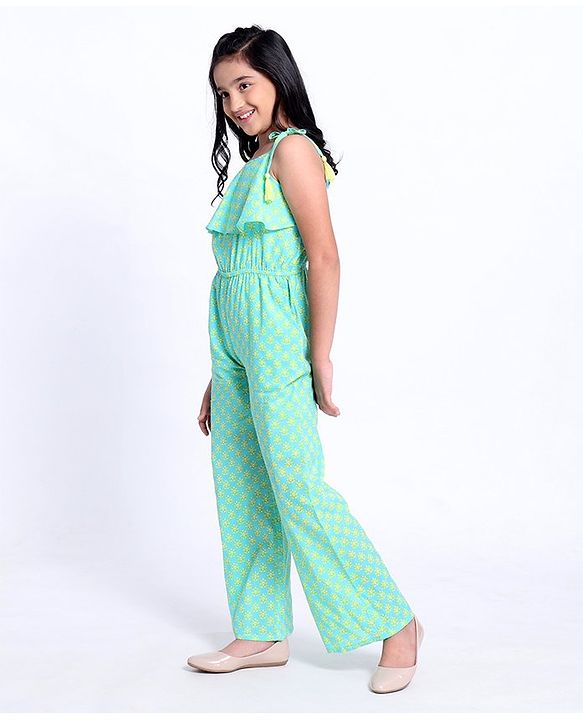 Pine Kids Sleeveless Printed Ethnic Jumpsuit - Blue