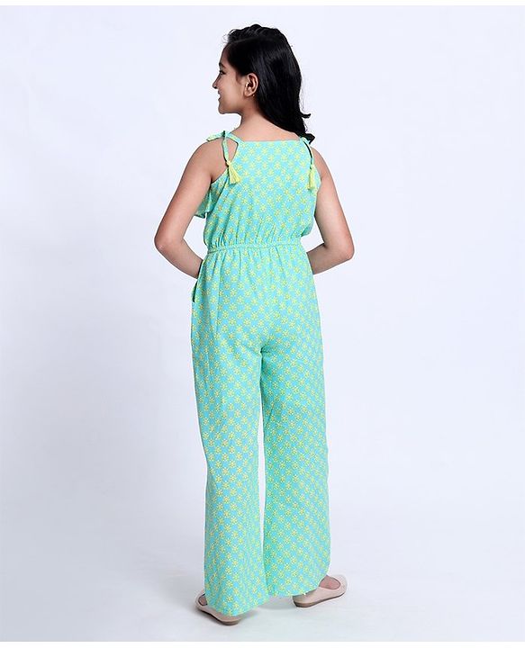 Pine Kids Sleeveless Printed Ethnic Jumpsuit - Blue