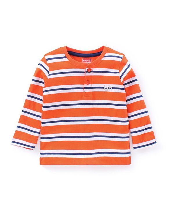Babyhug Full Sleeves Printed Tee Pack of 3  - Sky & Navy Blue Red