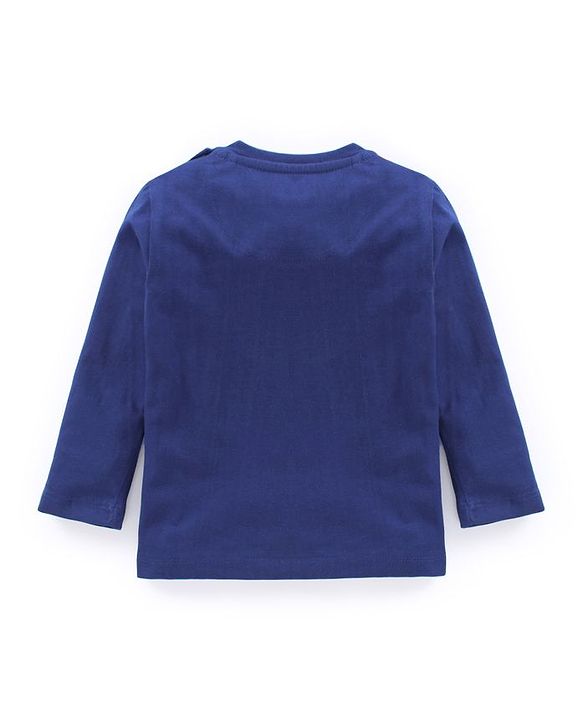 Babyhug Full Sleeves Printed Tee Pack of 3  - Sky & Navy Blue Red