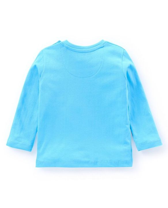 Babyhug Full Sleeves Printed Tee Pack of 3  - Sky & Navy Blue Red