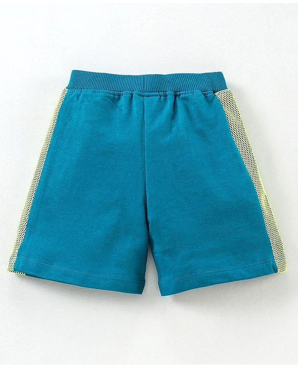 Babyhug Solid Colour Shorts With Drawstring - Aqua Blue