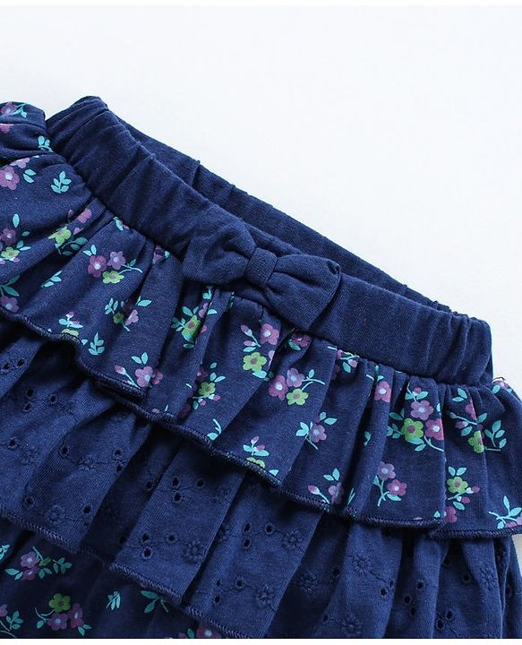 Babyhug Mid Thigh Skirt Floral Print - Blue