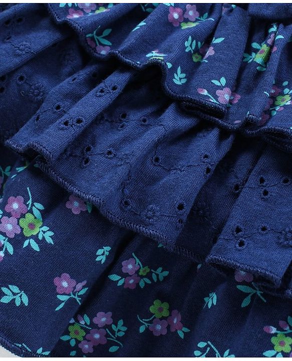 Babyhug Mid Thigh Skirt Floral Print - Blue