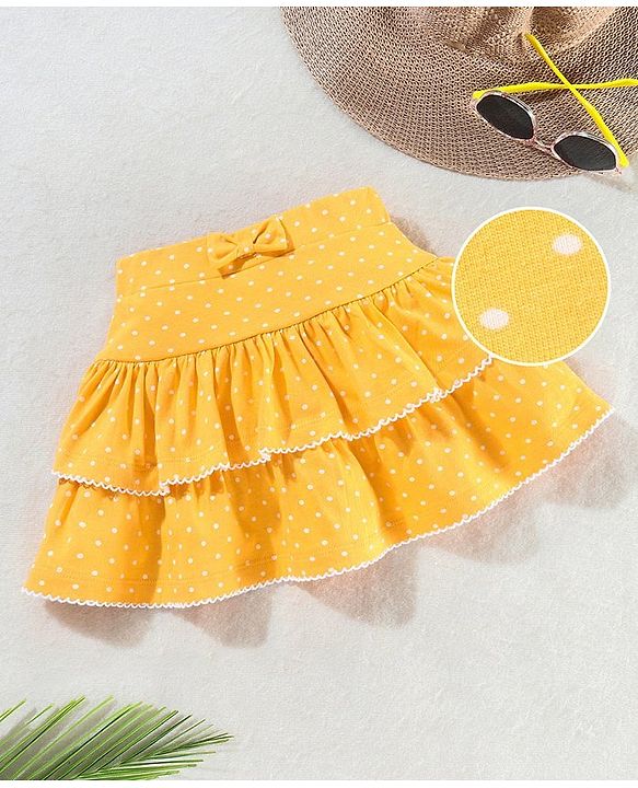 Babyhug Mid Thigh Skirt Printed - Yellow