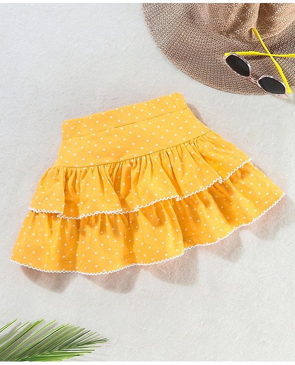 Babyhug Mid Thigh Skirt Printed - Yellow