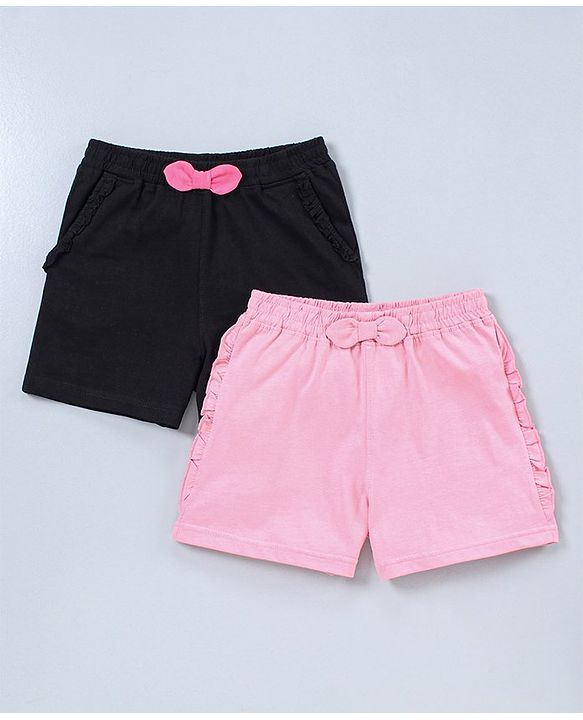 Pine Kids Organic Shorts Pack of 2 - Black Pink