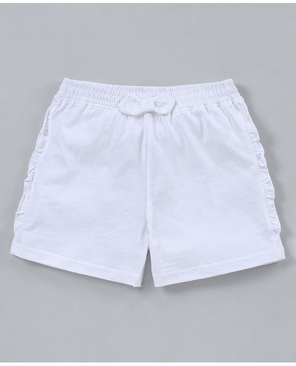 Pine Kids Mid Thigh Length Solid Shorts Pack of 2 - White Pink