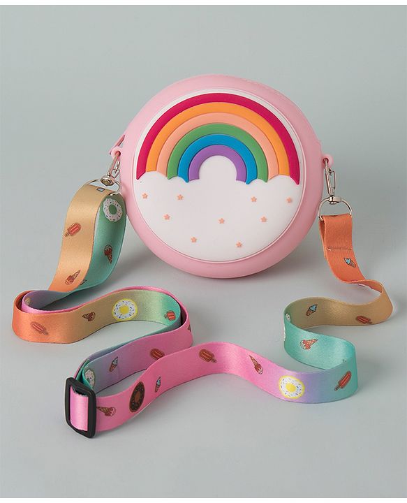 Babyhug Rainbow Printed Sling Bag - Pink