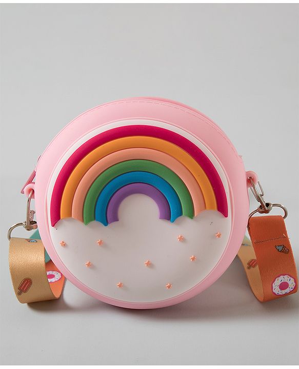 Babyhug Rainbow Printed Sling Bag - Pink