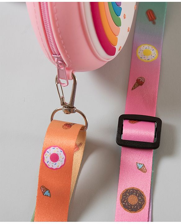 Babyhug Rainbow Printed Sling Bag - Pink