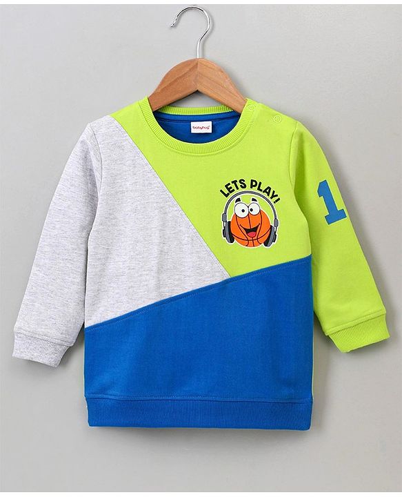 Babyhug Full Sleeves Sweatshirt Basketball Print - Green