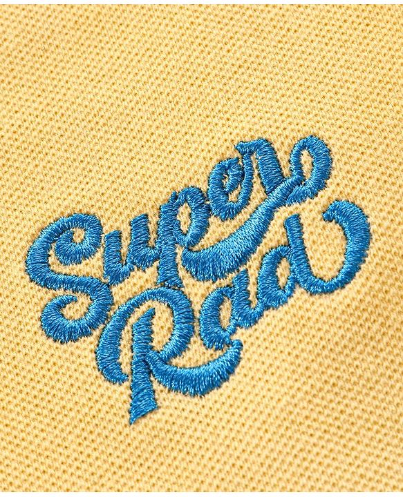 Pine Kids Half Sleeves Bio-Wash Tee Super Rad Embroidery - Yellow Blue