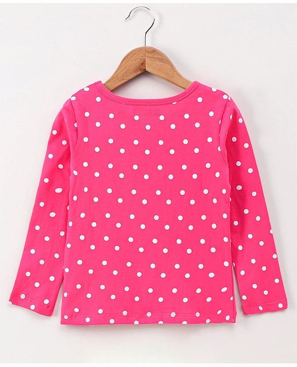 Pine Kids Bio Washed Polka dot Full Sleeves Tee with Dungaree Style Frock - Blue