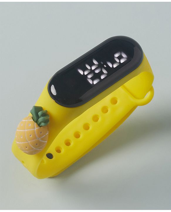 Babyhug Free Size Pineapple Digital Watch - Yellow