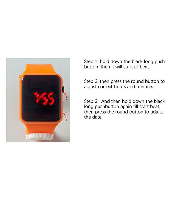 Babyhug Free Size Digital Watch - Orange