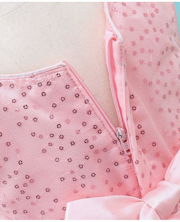 Babyhug Sleeveless Sequins Party Frock - Pink