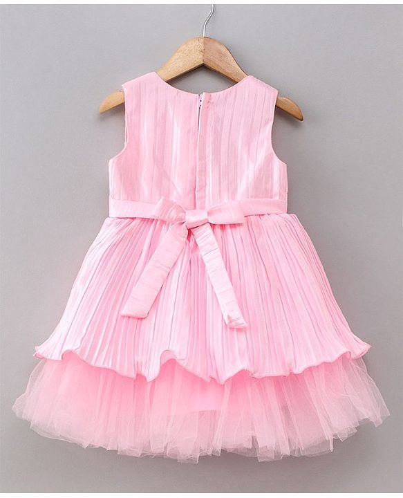 Babyhug Sleeveless Party Wear Solid Color - Pink