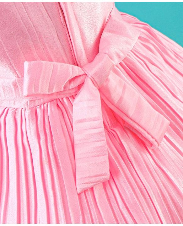 Babyhug Sleeveless Party Wear Solid Color - Pink