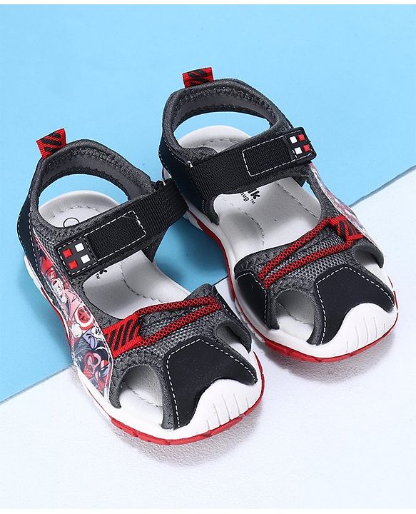 Cute Walk by Babyhug Sandals - Black Red