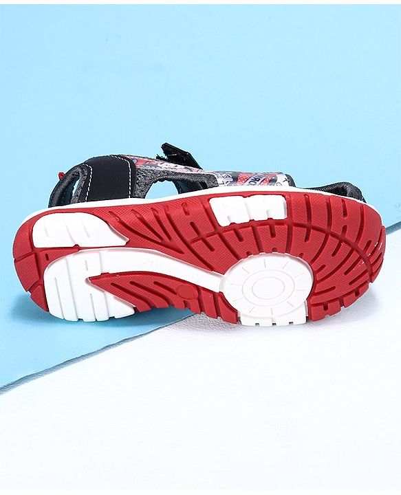 Cute Walk by Babyhug Sandals - Black Red