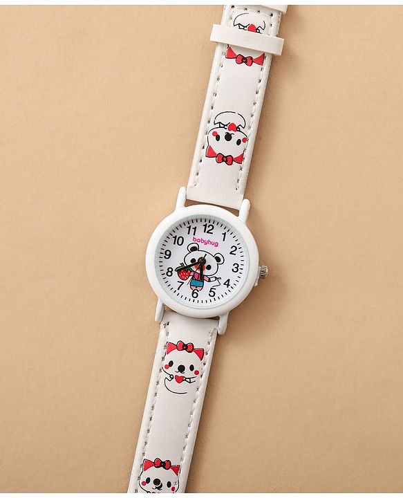 Bayhug Free Size Analog Watch - White