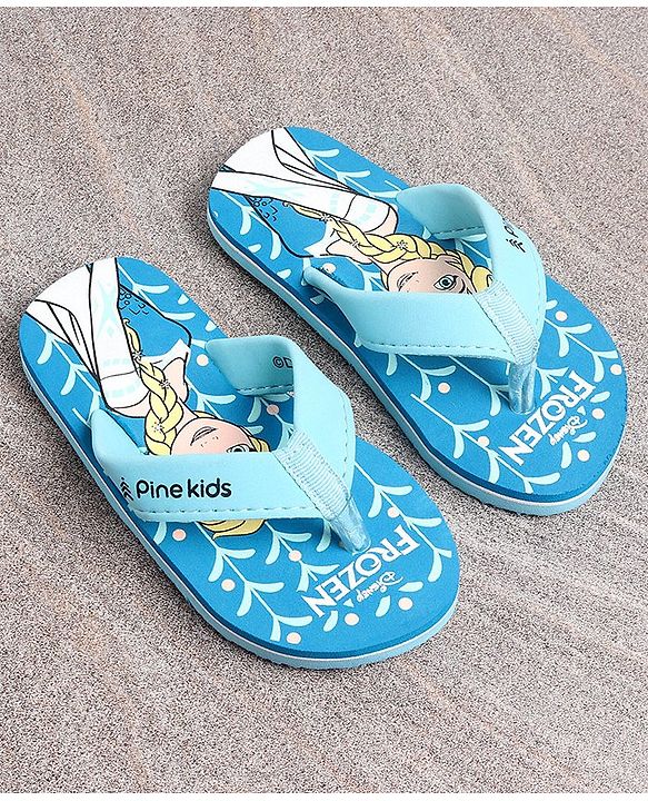 Pine Kids Frozen Printed Flip Flop - Aqua