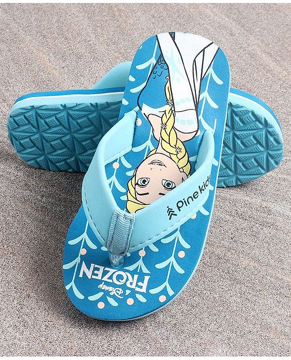 Pine Kids Frozen Printed Flip Flop - Aqua