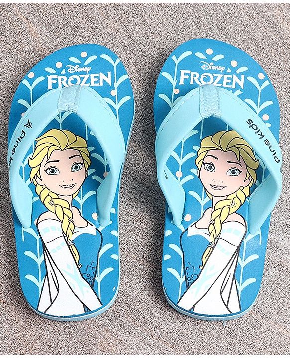 Pine Kids Frozen Printed Flip Flop - Aqua