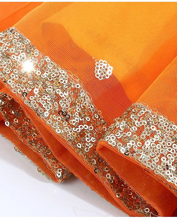 Babyhug Sleeveless Choli & Lehenga with Dupatta - Orange