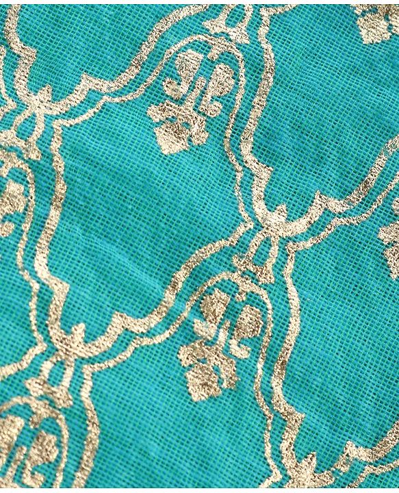 Babyhug Sleeveless Choli & Lehenga With Dupatta - Turquoise Green  Pink