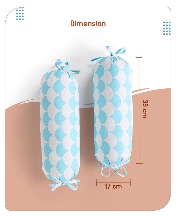 Babyhug Premium 180 TC Cotton Baby Bedding Essentials Set Pack of 6 Elephant Theme -Blue