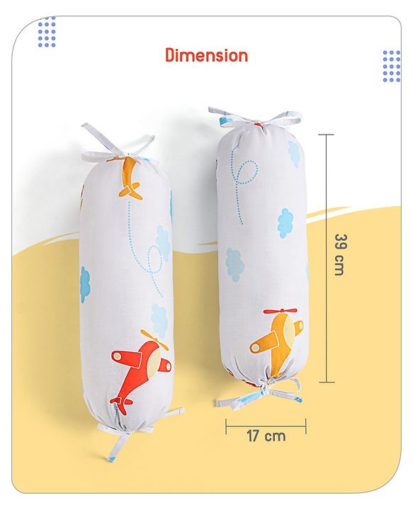 Babyhug Premium 180 TC Cotton Baby Bedding Essentials Set Pack of 6 Aeroplane Theme-Navy Blue