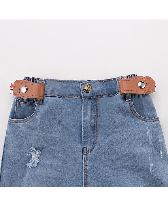Babyhug Free Size Belt Moustache Print - White