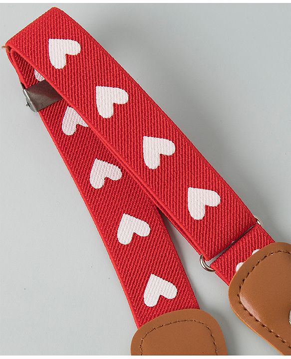 Babyhug Free Size Belt Heart Print - Red