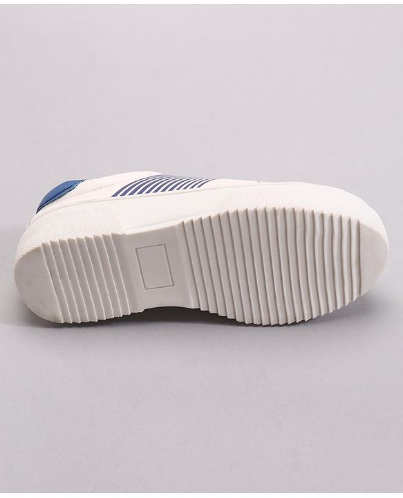Pine Kids Casual Elasticated Lace Closure Shoes with Chunky Sole - White Royal Blue