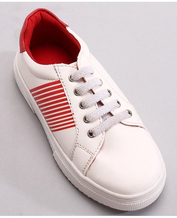 Pine Kids Casual Elasticated Lace Closure Shoes with Chunky Sole - White Royal Blue