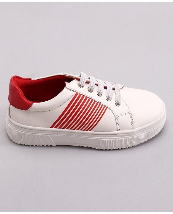 Pine Kids Casual Elasticated Lace Closure Shoes with Chunky Sole - White Royal Blue