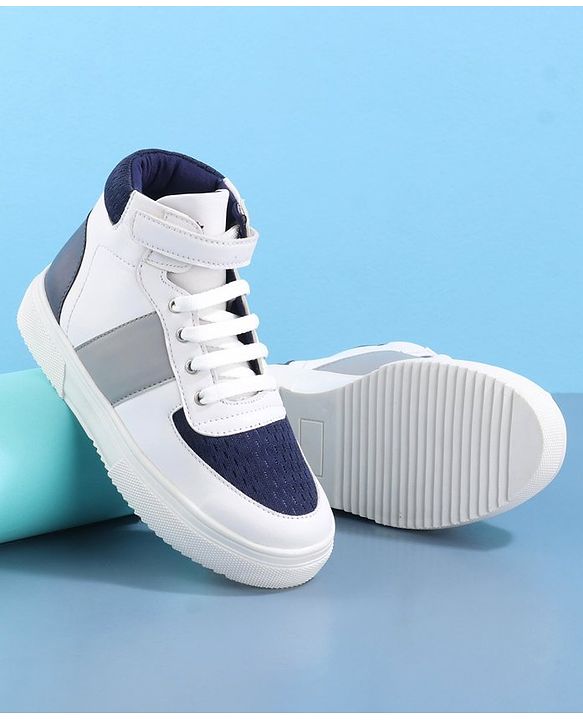 Pine Kids Lace Up Casual Shoes Color Block - White