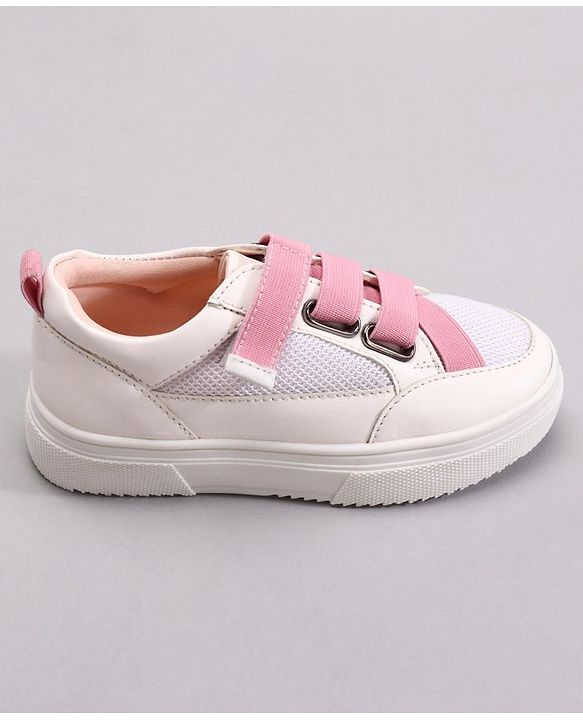 Pine Kids Casual Elasticated Straps Shoes with Chunky Sole - White