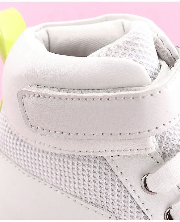Pine Kids High Ankle Casual Shoes - White Green