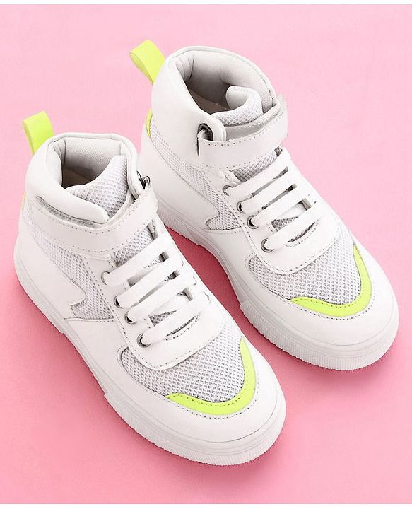 Pine Kids High Ankle Casual Shoes - White Green