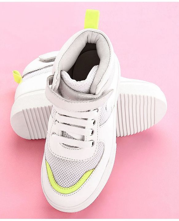 Pine Kids High Ankle Casual Shoes - White Green