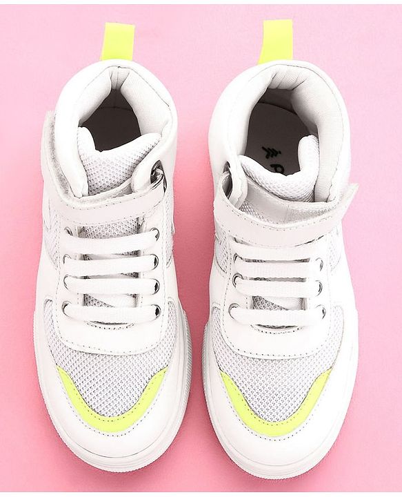 Pine Kids High Ankle Casual Shoes - White Green