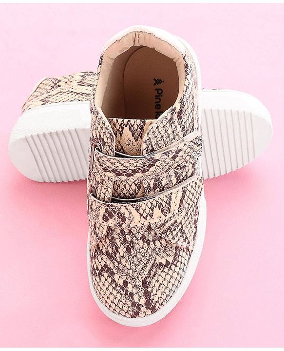 Pine Kids Casual Shoes Animal Print - White Black