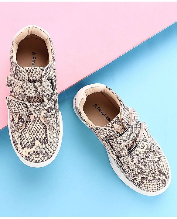Pine Kids Casual Shoes Animal Print - Maroon Beige