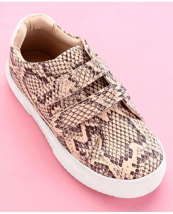 Pine Kids Casual Shoes Animal Print - Maroon Beige