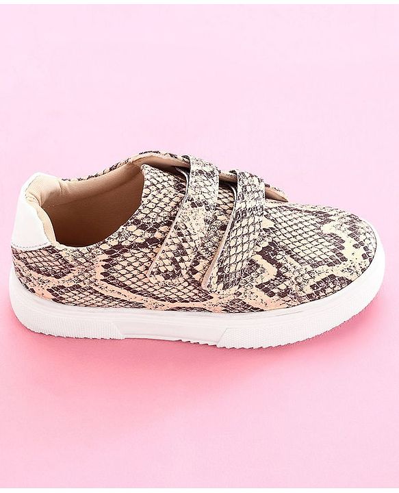 Pine Kids Casual Shoes Animal Print - Maroon Beige