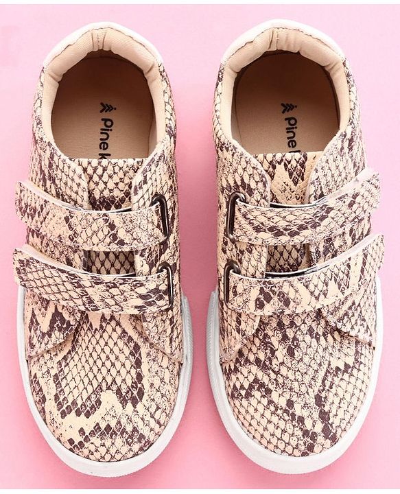 Pine Kids Casual Shoes Animal Print - Maroon Beige