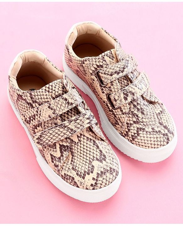 Pine Kids Casual Shoes Animal Print - White Black